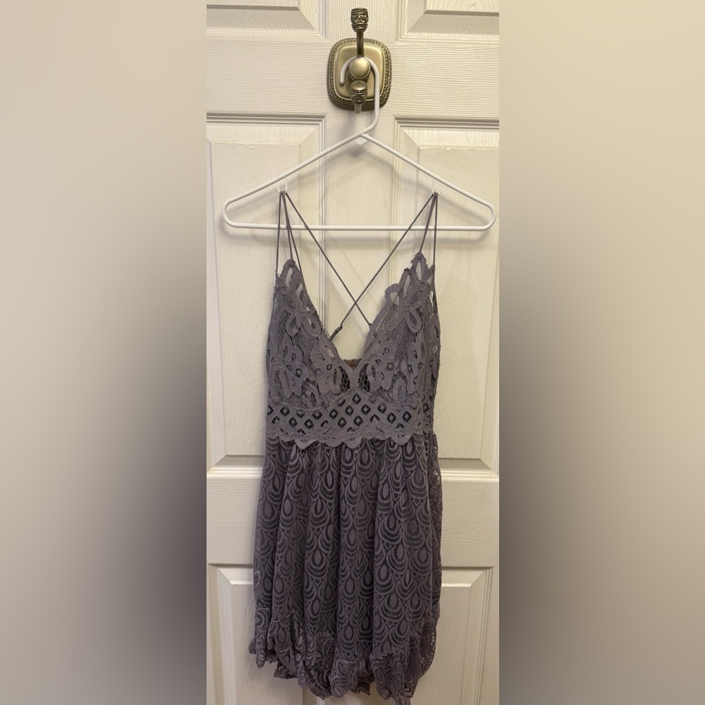 NWT Free People Adella Slip Dress in Slate